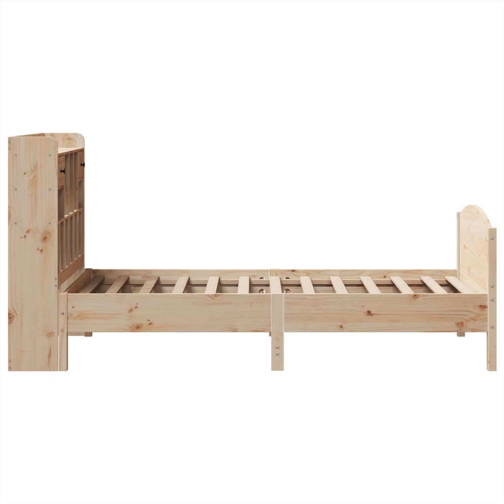 seng med reol uden madras 100x200 cm massivt fyrretræ