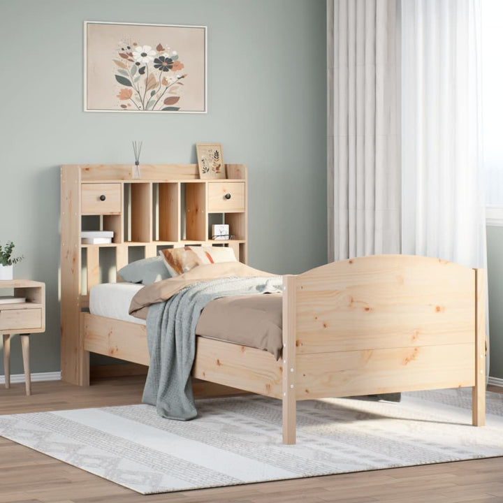 seng med reol uden madras 100x200 cm massivt fyrretræ