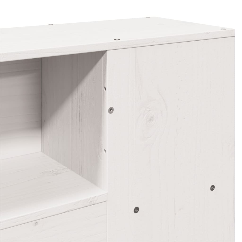 seng med reol uden madras 140x190 cm massivt fyrretræ hvid
