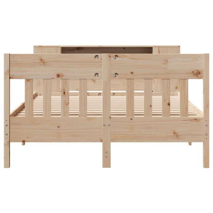 seng med reol uden madras 135x190 cm massivt fyrretræ