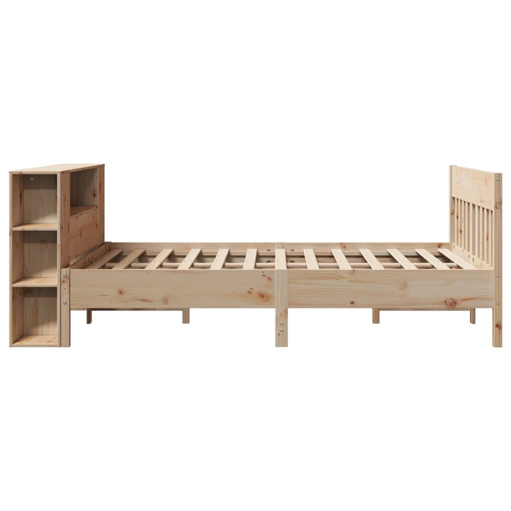 seng med reol uden madras 135x190 cm massivt fyrretræ
