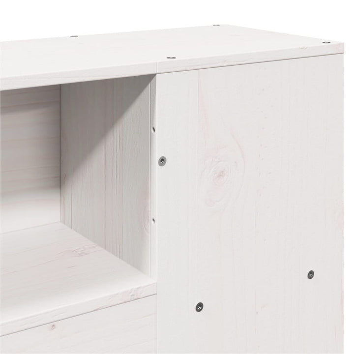 seng med reol uden madras 135x190 cm massivt fyrretræ hvid