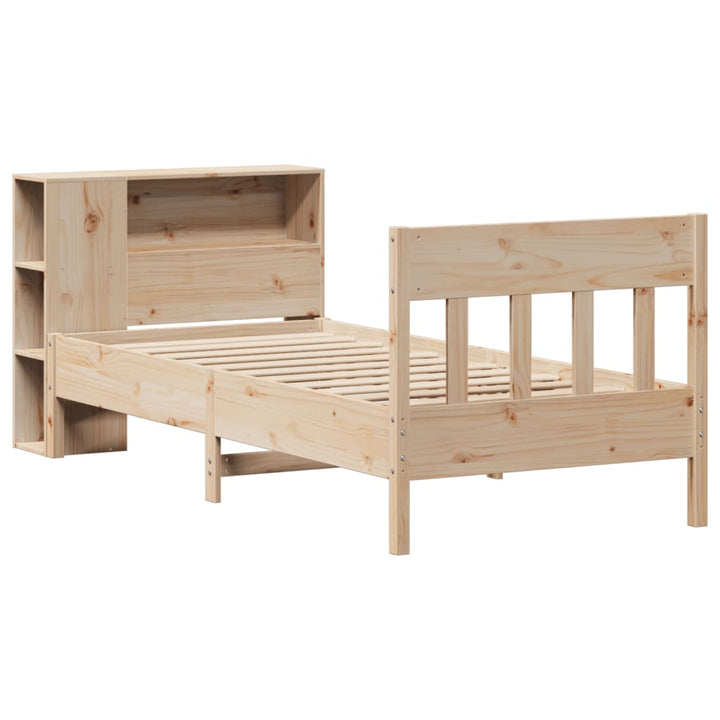 seng med reol uden madras 75x190 cm massivt fyrretræ