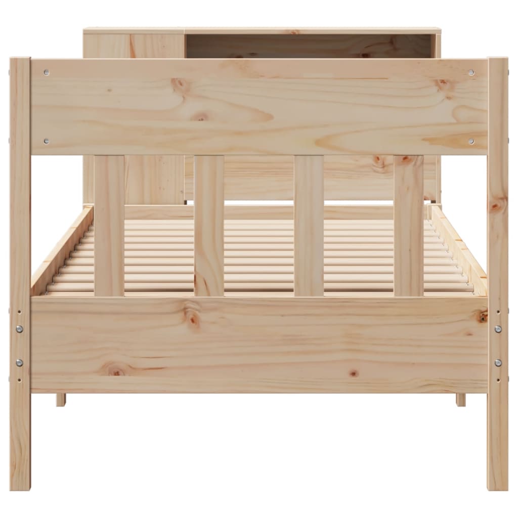 seng med reol uden madras 75x190 cm massivt fyrretræ