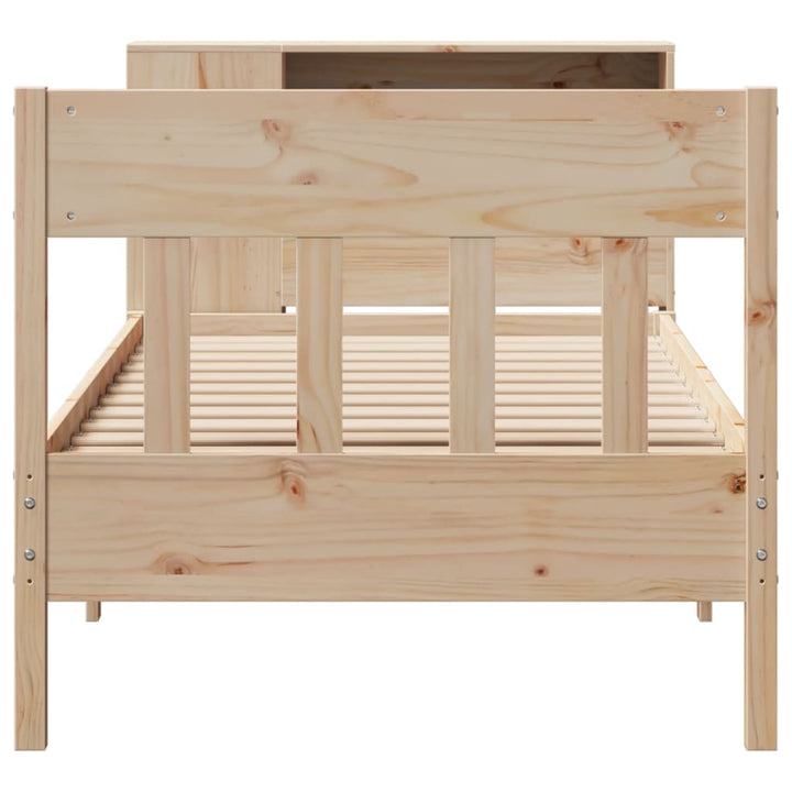 seng med reol uden madras 75x190 cm massivt fyrretræ
