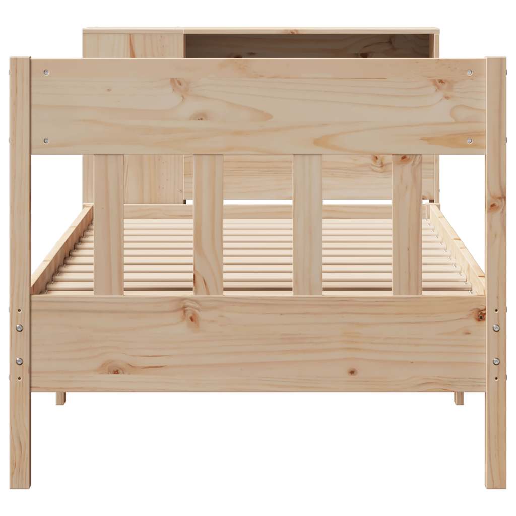 seng med reol uden madras 75x190 cm massivt fyrretræ