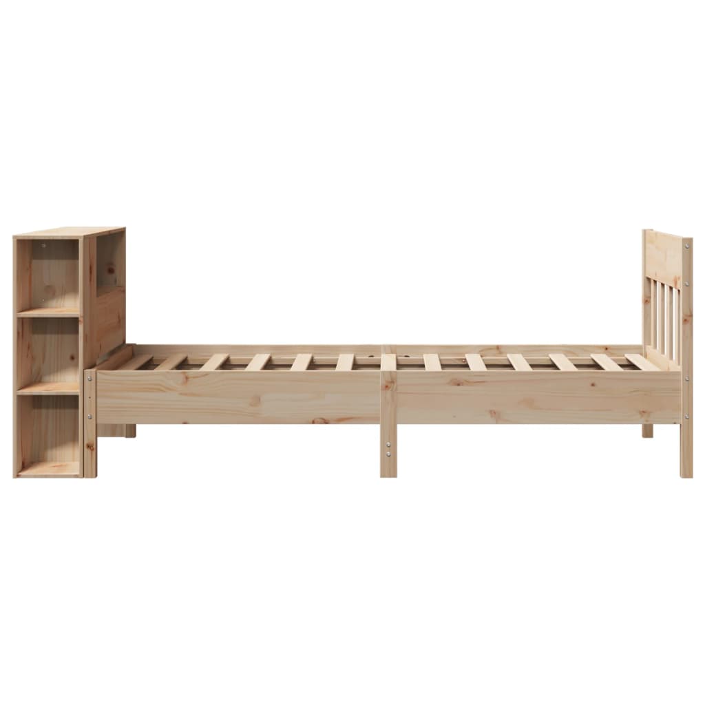 seng med reol uden madras 75x190 cm massivt fyrretræ