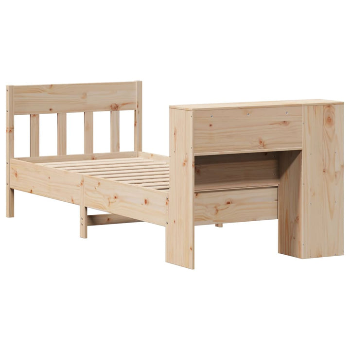 seng med reol uden madras 75x190 cm massivt fyrretræ