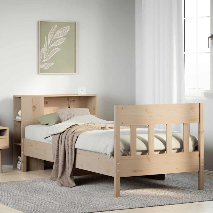 seng med reol uden madras 75x190 cm massivt fyrretræ
