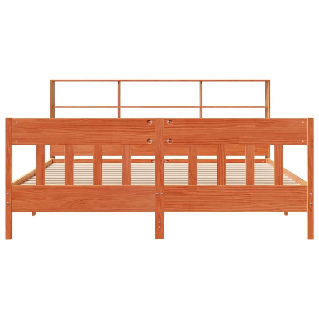 sengeramme uden madras 200x200 cm massivt fyrretræ gyldenbrun