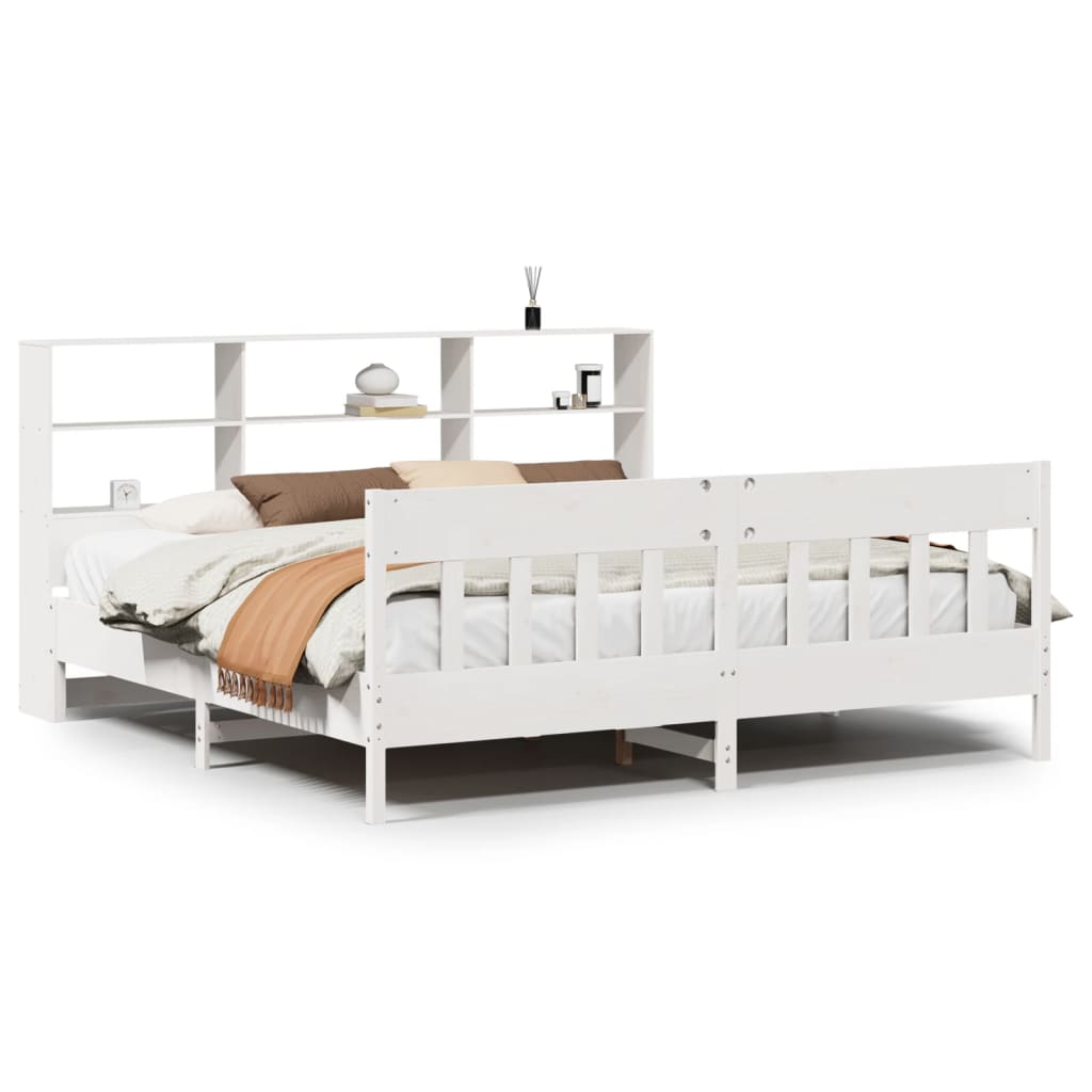 sengeramme uden madras 180x200 cm massivt fyrretræ hvid