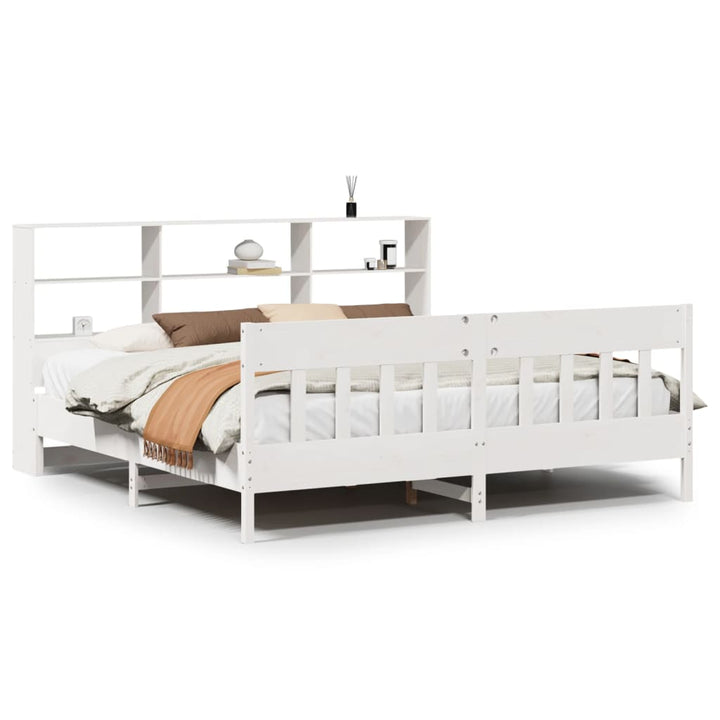 sengeramme uden madras 180x200 cm massivt fyrretræ hvid