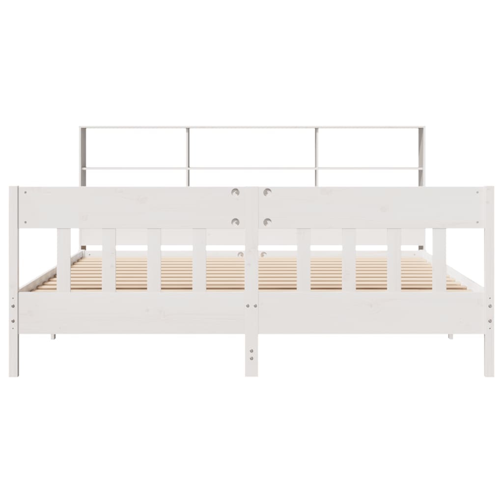 sengeramme uden madras 180x200 cm massivt fyrretræ hvid