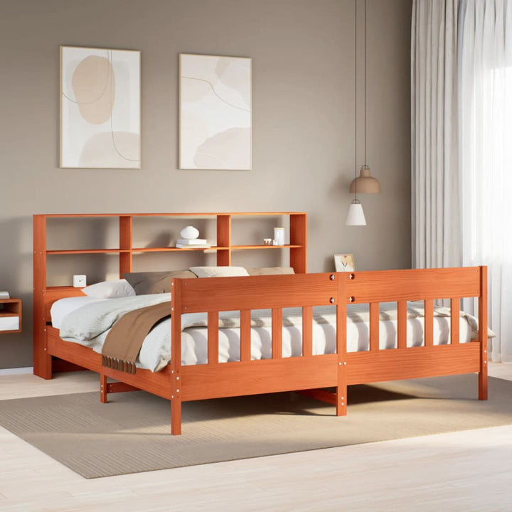 sengeramme uden madras 180x200 cm massivt fyrretræ gyldenbrun