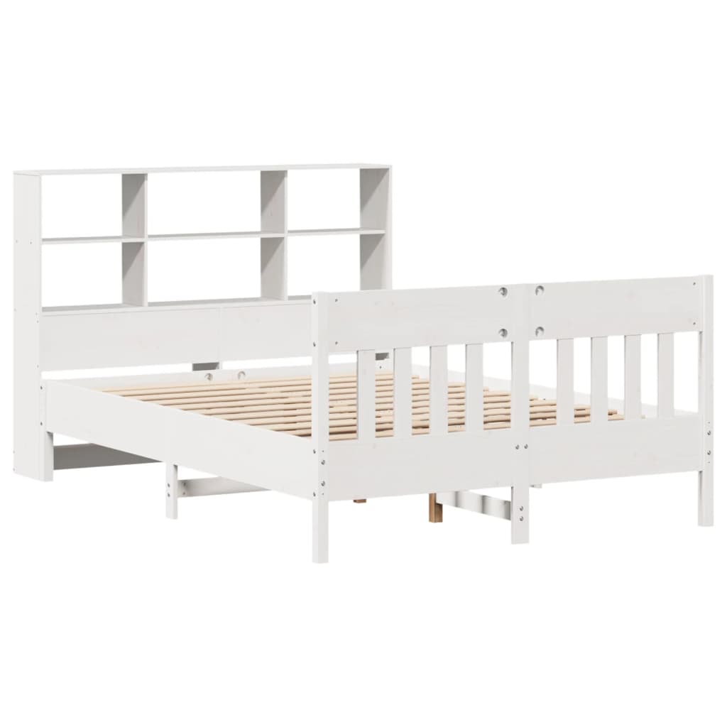 sengeramme uden madras 160x200 cm massivt fyrretræ hvid
