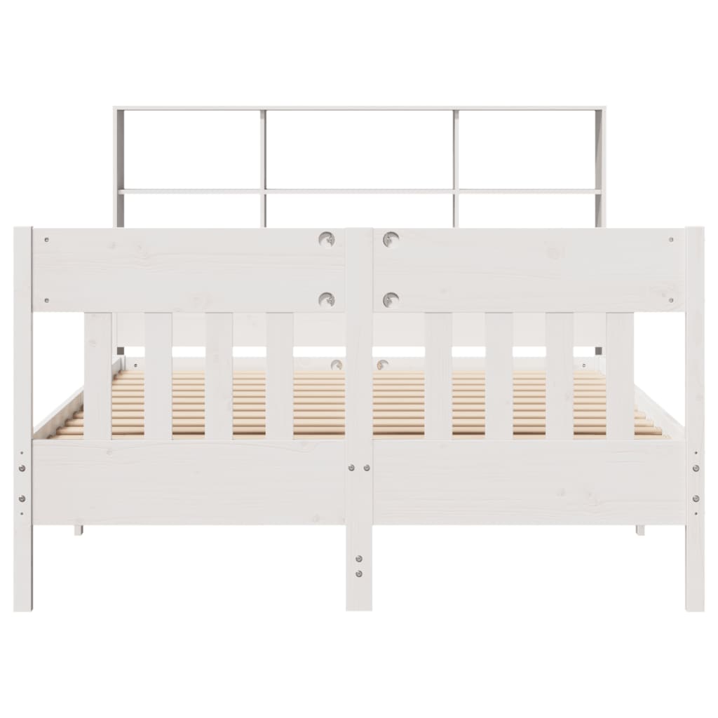 sengeramme uden madras 160x200 cm massivt fyrretræ hvid
