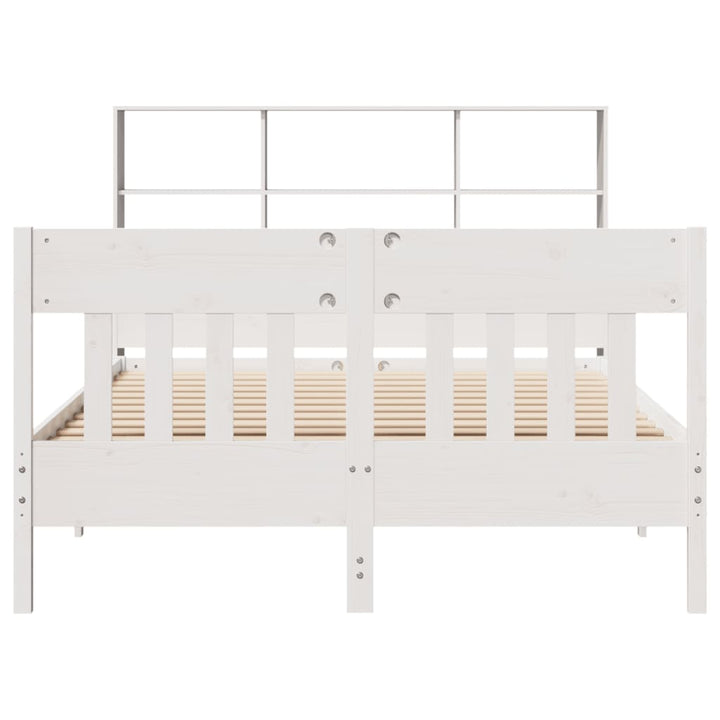 sengeramme uden madras 160x200 cm massivt fyrretræ hvid