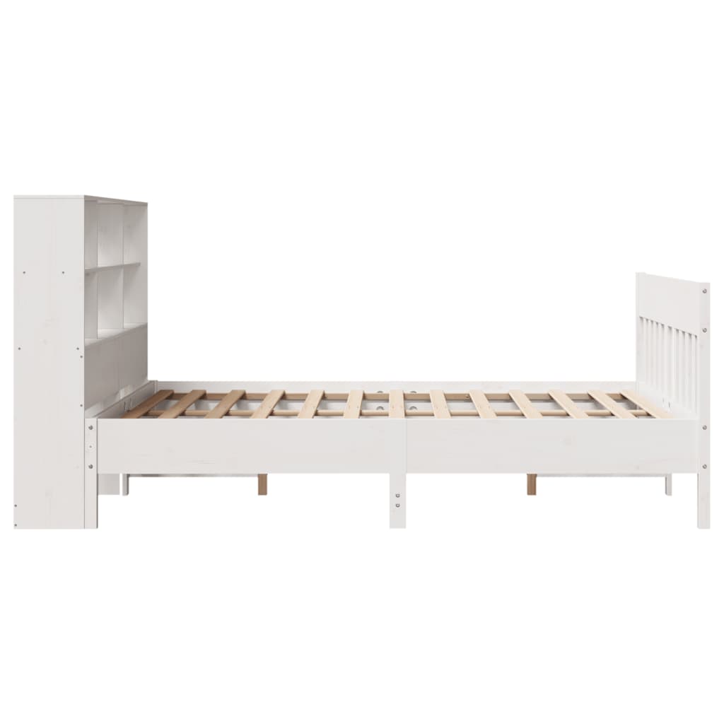 sengeramme uden madras 160x200 cm massivt fyrretræ hvid