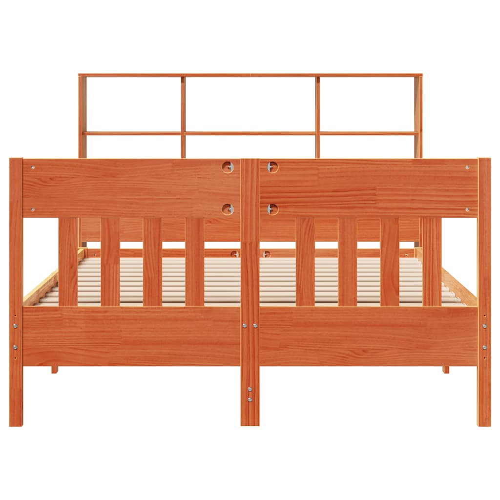 sengeramme uden madras 150x200 cm massivt fyrretræ gyldenbrun