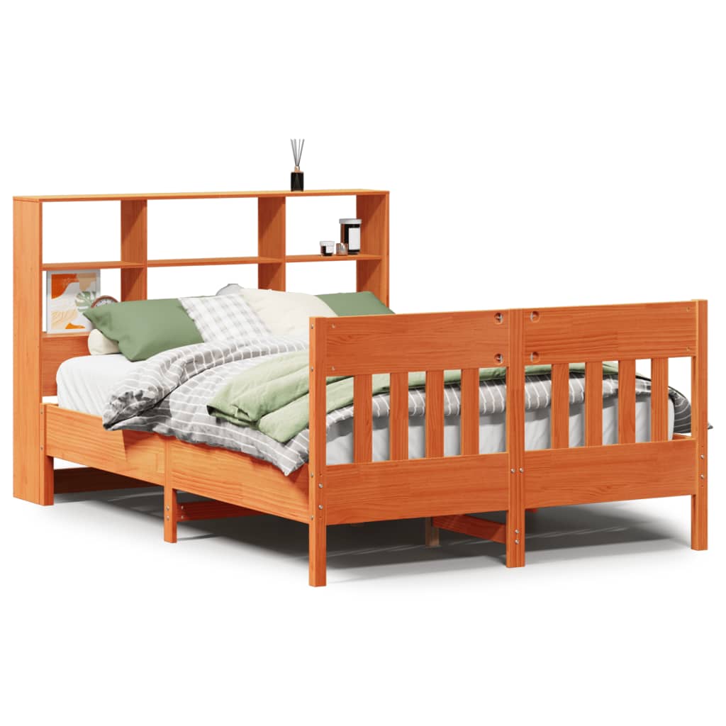 sengeramme uden madras 120x190 cm massivt fyrretræ gyldenbrun