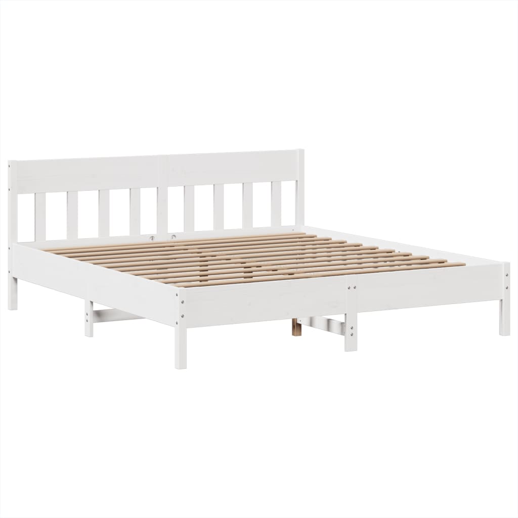 sengeramme uden madras 180x200 cm massivt fyrretræ hvid