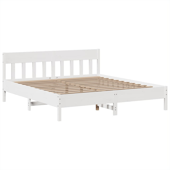 sengeramme uden madras 180x200 cm massivt fyrretræ hvid