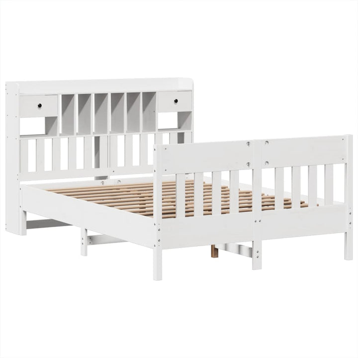 sengeramme uden madras 160x200 cm massivt fyrretræ hvid