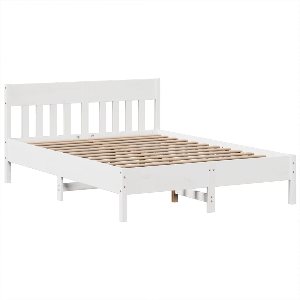 sengeramme uden madras 160x200 cm massivt fyrretræ hvid