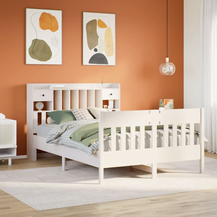 sengeramme uden madras 160x200 cm massivt fyrretræ hvid
