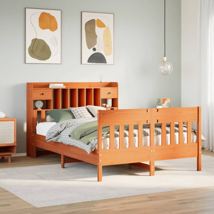 sengeramme uden madras 160x200 cm massivt fyrretræ gyldenbrun
