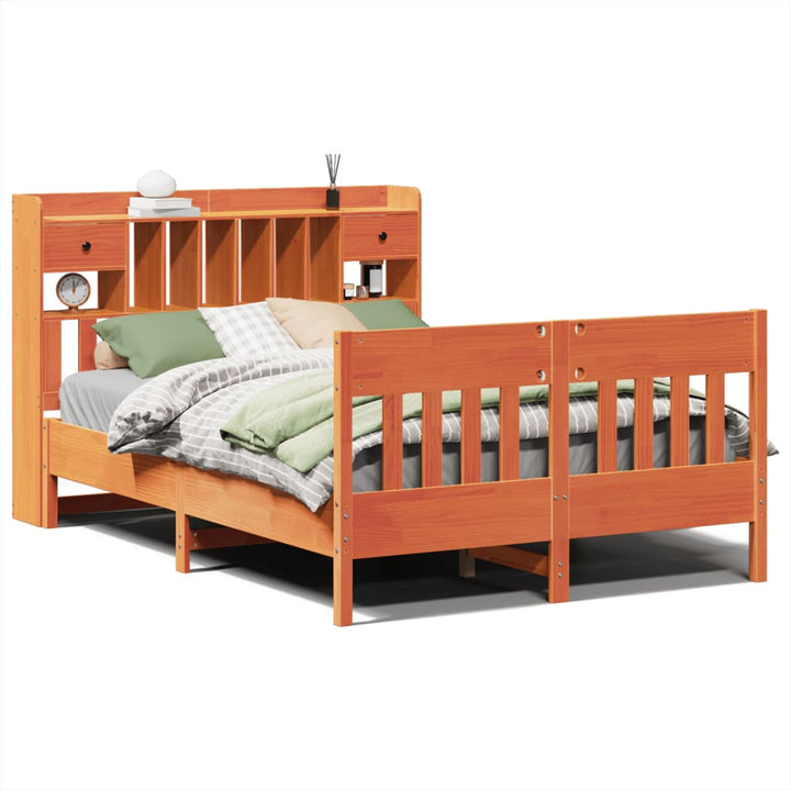 sengeramme uden madras 150x200 cm massivt fyrretræ gyldenbrun