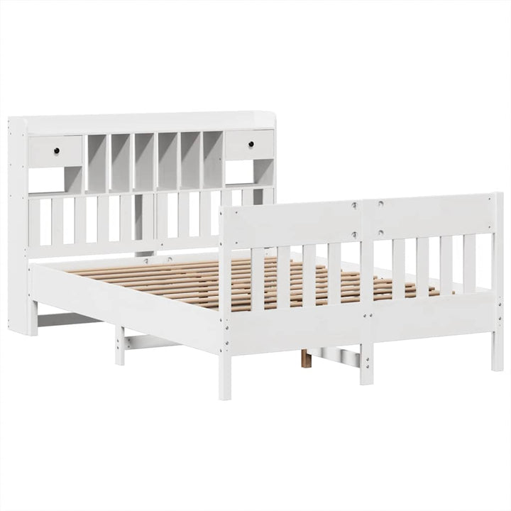 sengeramme uden madras 140x200 cm massivt fyrretræ hvid