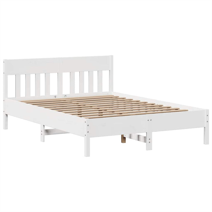 sengeramme uden madras 140x200 cm massivt fyrretræ hvid