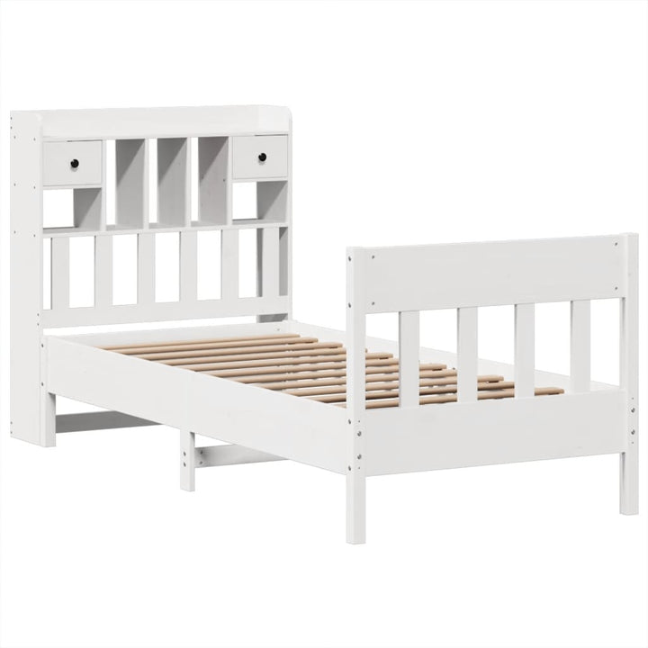 sengeramme uden madras 90x200 cm massivt fyrretræ hvid