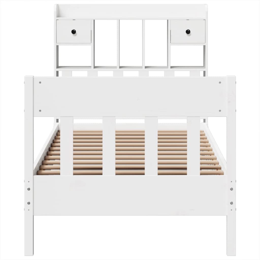 sengeramme uden madras 90x200 cm massivt fyrretræ hvid