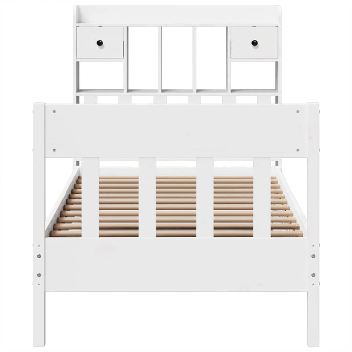 sengeramme uden madras 90x200 cm massivt fyrretræ hvid