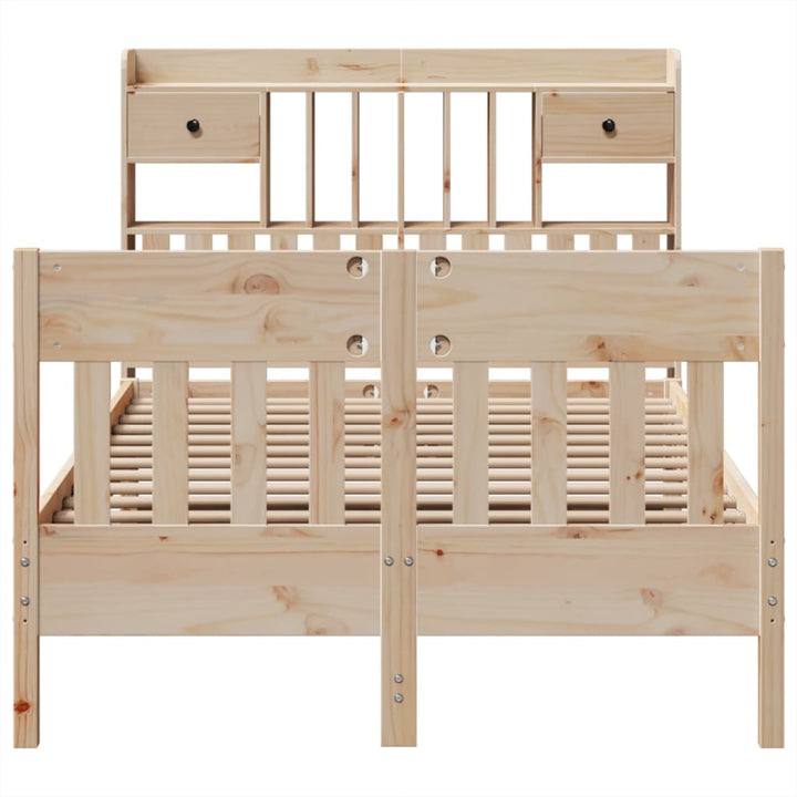 sengeramme uden madras 135x190 cm massivt fyrretræ hvid