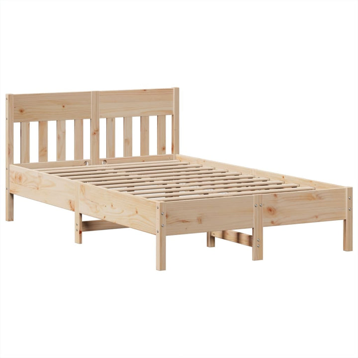 sengeramme uden madras 135x190 cm massivt fyrretræ hvid