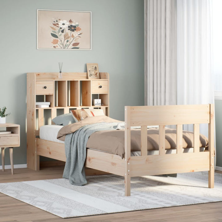 sengeramme uden madras 90x190 cm massivt fyrretræ