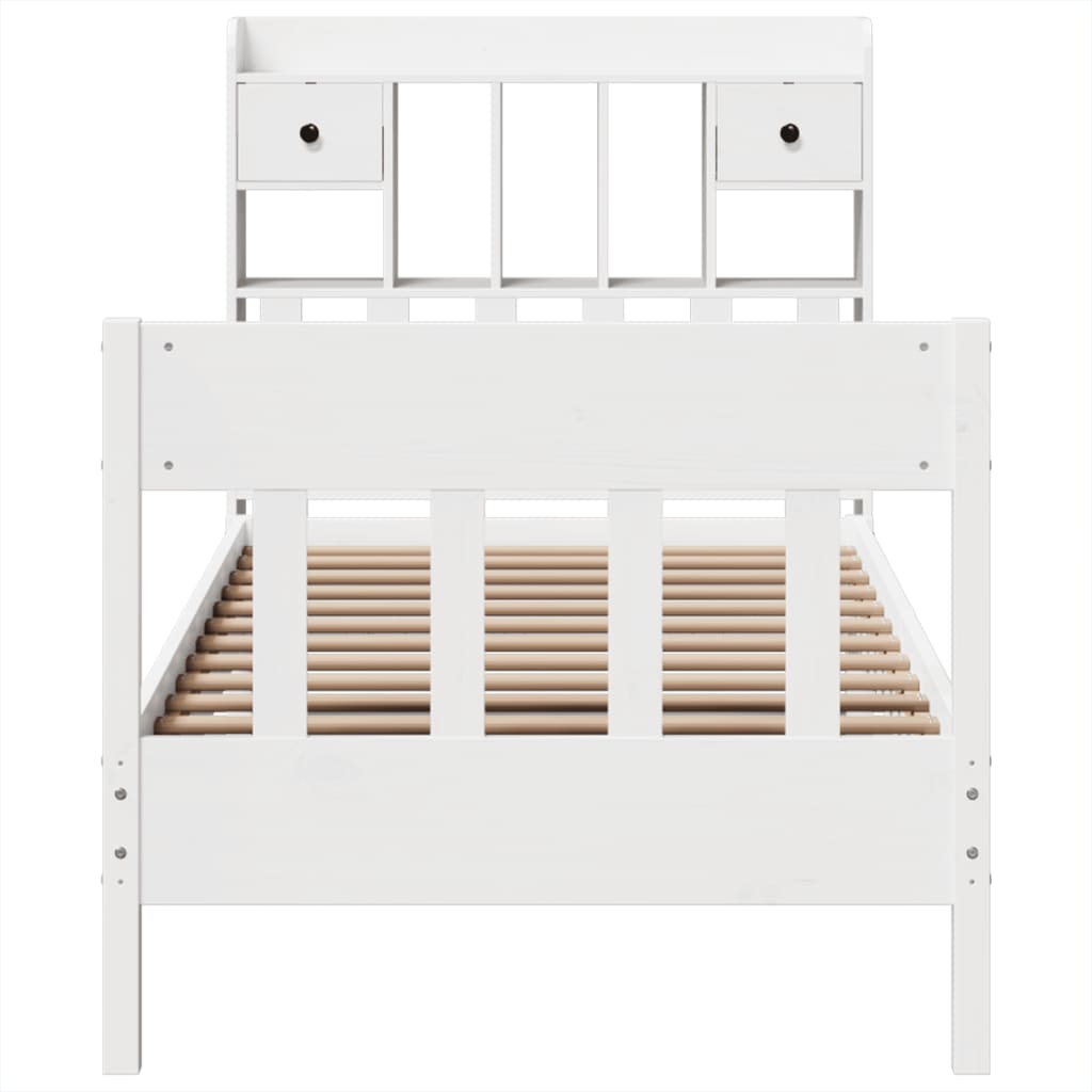 sengeramme uden madras 90x190 cm massivt fyrretræ hvid