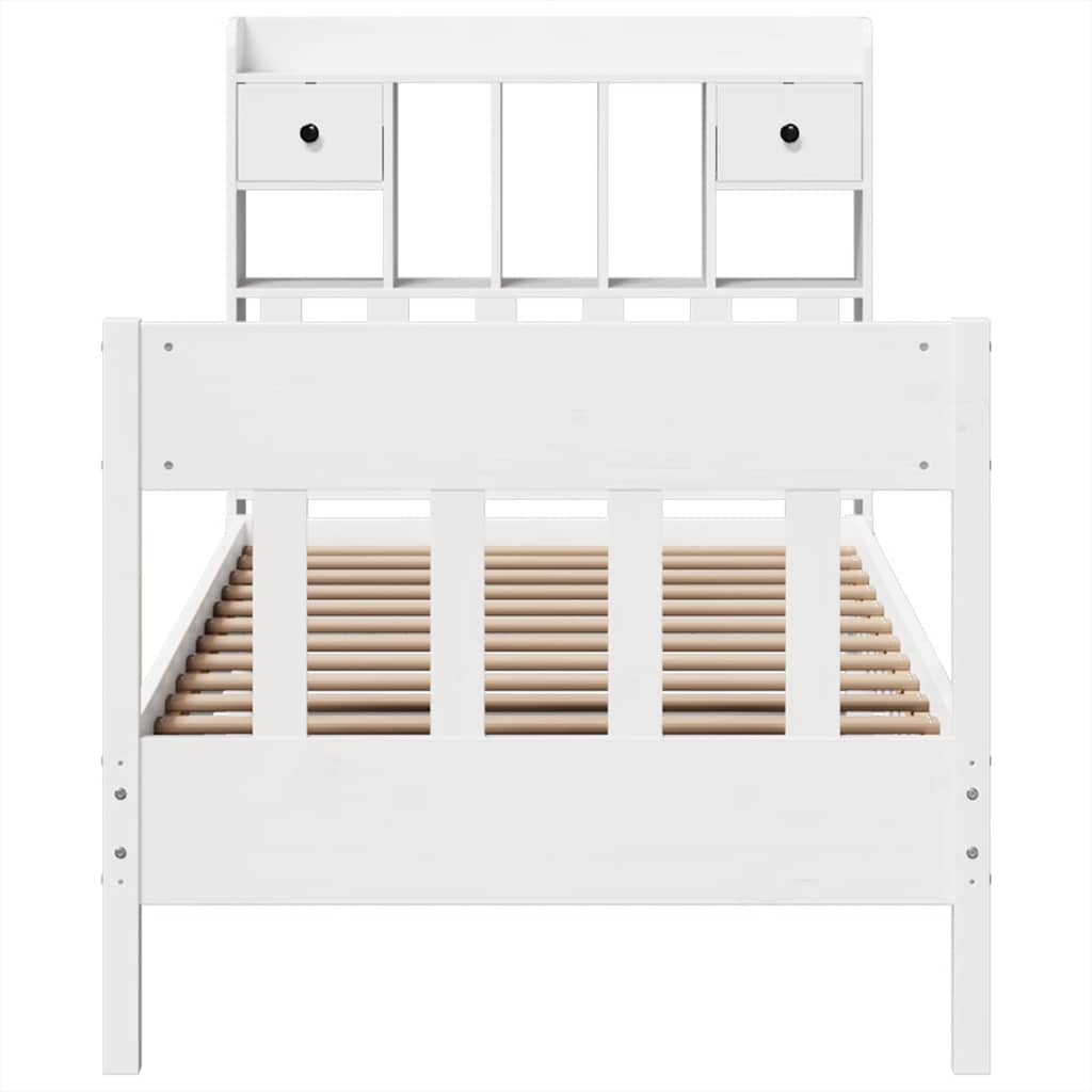 sengeramme uden madras 90x190 cm massivt fyrretræ hvid