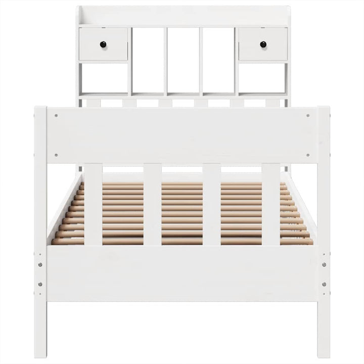 sengeramme uden madras 90x190 cm massivt fyrretræ hvid