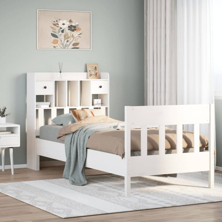 sengeramme uden madras 90x190 cm massivt fyrretræ hvid