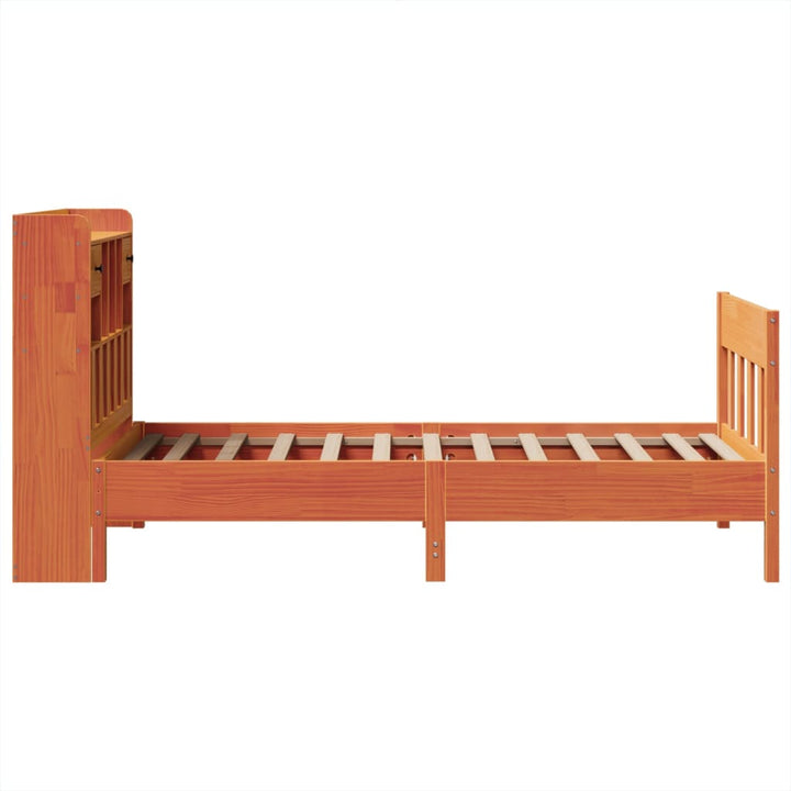 sengeramme uden madras 75x190 cm massivt fyrretræ gyldenbrun