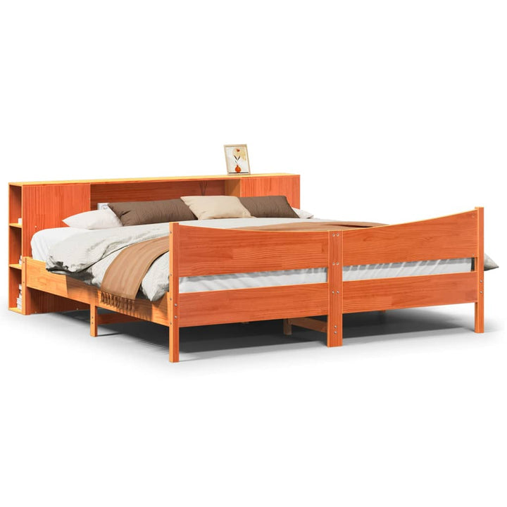 sengeramme uden madras 200x200 cm massivt fyrretræ gyldenbrun