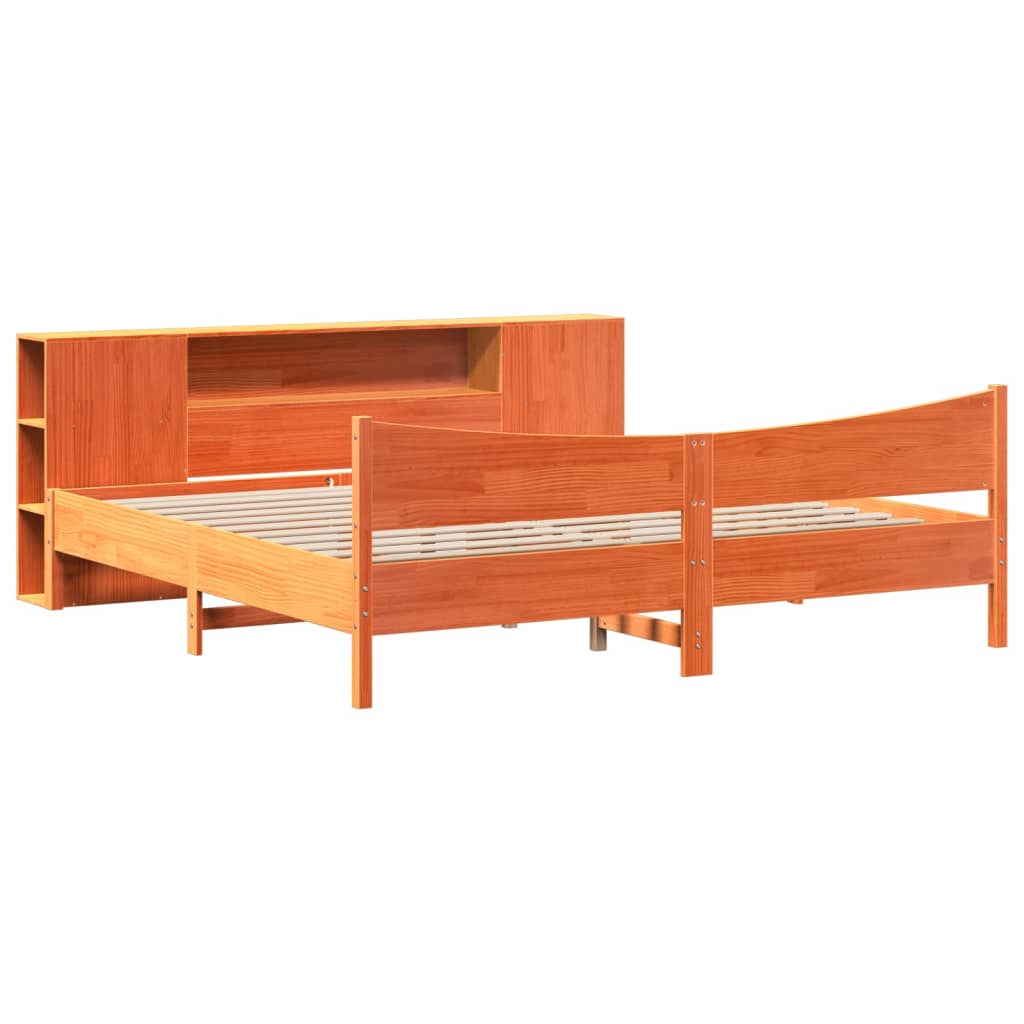 sengeramme uden madras 200x200 cm massivt fyrretræ gyldenbrun