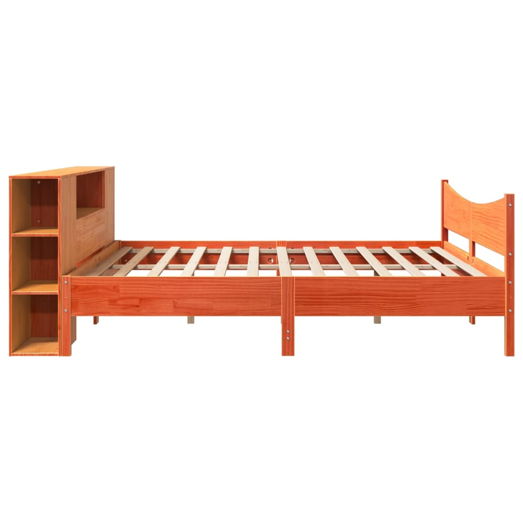 sengeramme uden madras 200x200 cm massivt fyrretræ gyldenbrun