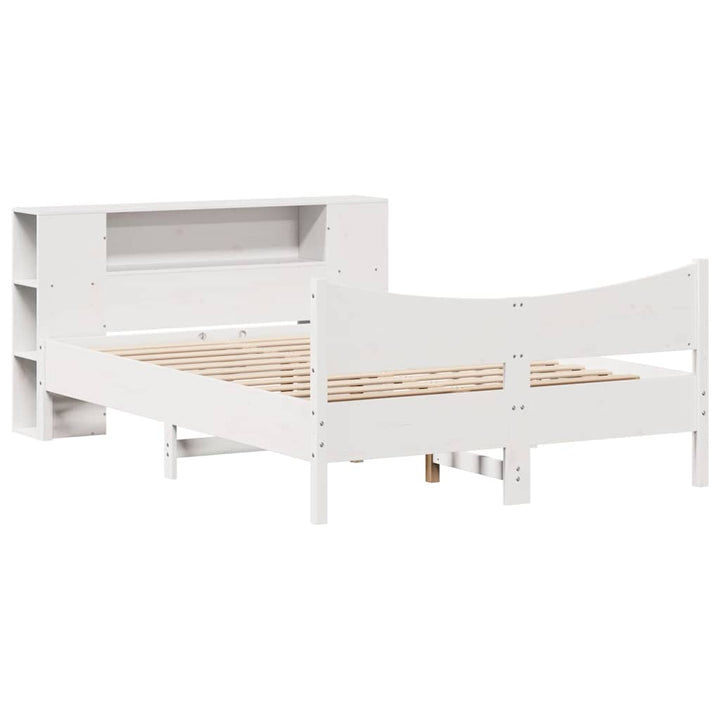 sengeramme uden madras 150x200 cm massivt fyrretræ hvid