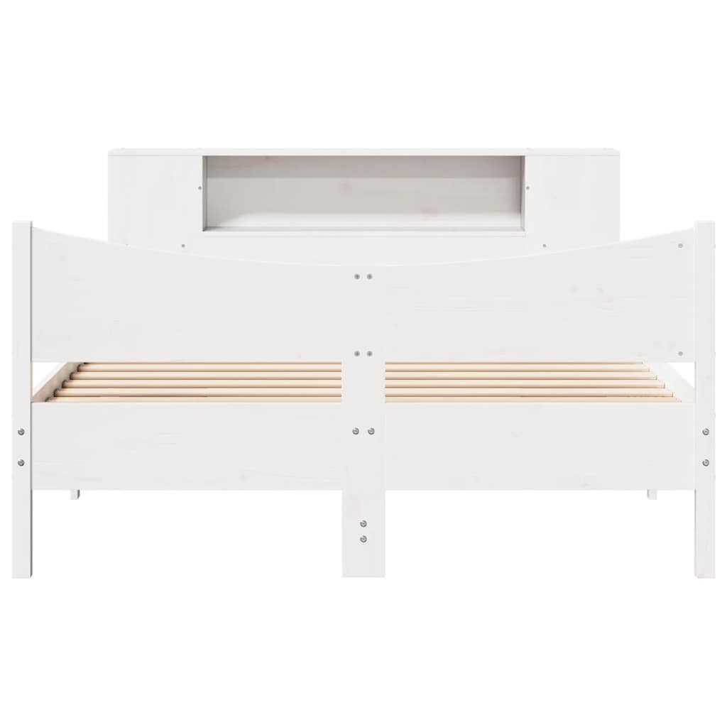 sengeramme uden madras 150x200 cm massivt fyrretræ hvid