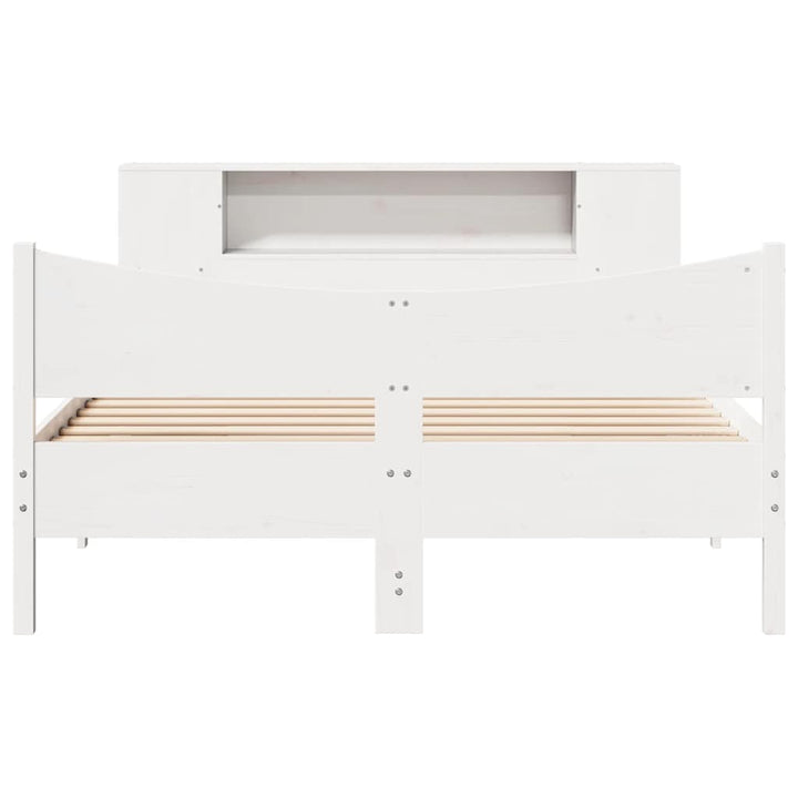 sengeramme uden madras 150x200 cm massivt fyrretræ hvid